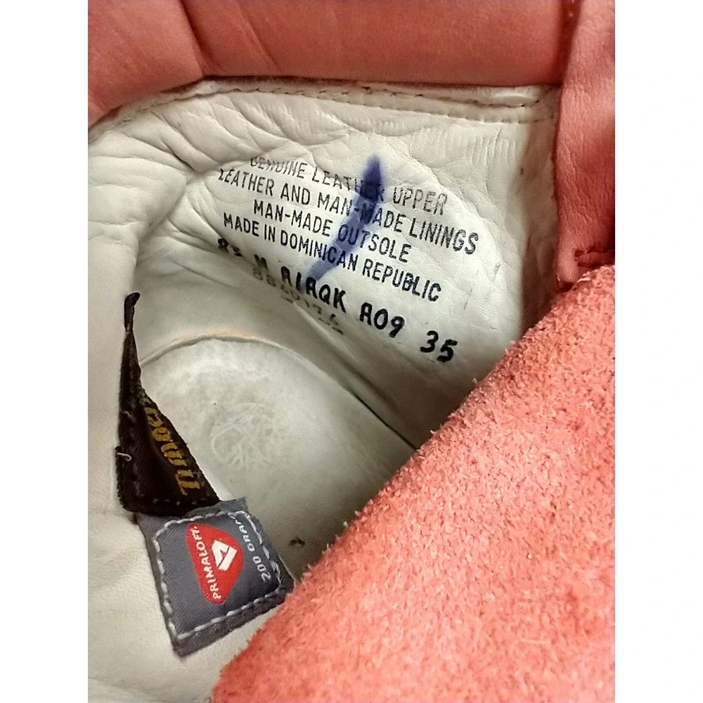 Timberland Pink Leather Women's 8.5 Chukka Work Boots Primaloft Waterproof VGC - Picture 8 of 14